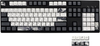 키캡 OEM 프로필 일본어 140 키 PBT 염료 승화 커스텀 GK61/64/68/84/87/96/98 체리 MX 스위치 ANSI/ISO Ink Lotus-JP : 더블루 마켓