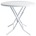 원형 테이블 식탁 카페 화이트 공간활용 포장마차 플라스틱 야외테이블 접이식 : 밀포드 통상