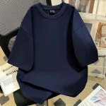 남녀공용 무지 반팔티 여름 순면 라운드넥 커플 데일리 베이직 : wearToday