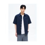 브랜드정품 에잇세컨즈 8SECONDS 60수 코튼 포플린 오버핏 반소매 셔츠 네이비 366202 : 브랜드이노