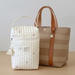 퀼팅 기저귀파우치 외출 산책 여행용 기저귀가방 수납 손잡이형 곰돌이 눈꽃 자수 : 링키바이