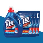 비트 딥클린 파워 세탁세제 일반용 3L 본품 + 2L 리필 3개 대용량 세트 : LateRain