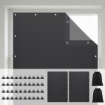 테젬 2팩 휴대용 암막 창문 흡입 컵이 있는 51인치 W x 78인치 L 조절식 커튼 커버 드릴 블랙 아웃 그늘막 침실 보육원 기숙사 여행용 블라인드... 