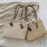 RC 셔링 라탄숄더백 여자숄더백 여름백 : 리치인터내셔널