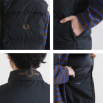 프레드 페리 남성용 나일론 중간 패딩 베스트 J4566 : 빔리