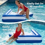 펀스케이프 풍선 수영장 플로트 플로팅 풀 라운지 태닝 침대 시원한 일광욕용 뗏목 플로티 폭발 손잡이 여름 수영용 물 매트 해변 뒷마당 호수... 