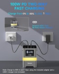 휴대용 발전소 컬러 LED 조명이 있는 300W 태양광 발전기 257Wh PD... 퓨어 사인 웨이브 DC USB-A/USB-C 캠핑 홈 야외용 : 더 브라운베어