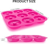 팬 9개의 캐비티 논스틱 식품 등급 몰드 베이킹 및 주방용 베이글 BPA 프리 11.2 x 11.1 인치 식기세척기 안전 - 핫 핑크 Hot Pink : 산자와 못산자