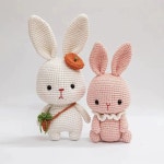 뜨개질 토끼 수공예 선물용 제품 취미 DIY 코바늘 만들기 커플 인형 손뜨개 패키지 뜨개인형 : 칠팔일마켓