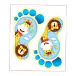 유치원 발자국 동물 캐릭터 스티커 5쌍 기린 무늬 어린이 바닥 안전 통로 표시 : 뷰글로벌