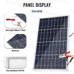 배터리 클립이 있는 100W 태양광 패널 18V 유리 휴대용 충전기 직접 충전 12V 자동차/RV/보트 배터리/발전소 1 PCS : 젤블블리즈