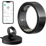 2025 스마트 반지 여성용 및 남성용 – 수면 추적기 피트니스 건강 심박수 모니터 활동 스트레스 추적 방수 앱 구독 없음 검정색 959.5mm2.... 