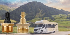 2Pcs 타이러브 RV 브라스 블로우 플러그 및 월동 어댑터 정원 호스 보트 캠핑카 여행 트레일러에 퀵 커넥트 중 수도관 청소를 지원합니다(C... 