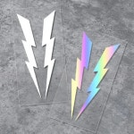 2PCS 번개 오토바이 스티커 자동차 데칼 DIY 모토 헬멧 헤드 앞 유리 사이드 바디 DUCATI KTM BMW YAMAHA Kawasaki Reflective 10x2CM... 