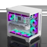 파워 트레인 FG120 ARGB 5면 풀 미러 PC 팬 PWM 12V 저소음 쿨링 컴퓨터 케이스 40.45CFM 600-1600RPM 블랙/화이트 : 체프리