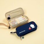 2단 자수 캐릭터 파우치 대용량 봉제필통 다용도 수납 화장품 여행용 케이스 : KJS마켓