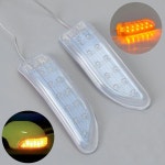 앰버 LED 방향지시등 2개 자동차 사이드 미러 인디케이터 12V 범용 차량 외부 리어 뷰 램프 충돌 방지 경고등 스트립 마커 라이트 : 디딜스토