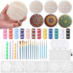 웨이샷 만다라 암석 페인팅 키트 도트 도구 세트 대형 목재 스텐실... 성인용 미술 DIY 공예 선물 집 꾸미기 데이 장식 용품 DH5229963 : 리시오다