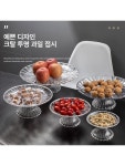 접시 아크릴 투명 작은 받침대 그릇 포함 플라스틱 스낵 크리스탈 15cm 받침포함 : GUDAE MARKET