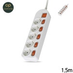 [대천] 일반멀티탭 멀티선 멀티탭 메인 개별스위치 5구 1.5m 화이트 : 대천