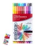 [엠유종합상사] 팬 귀여운볼펜 라인웍스 화인라이너 0.3mm 20색 세트 PET케이스 : 엠유종합상사