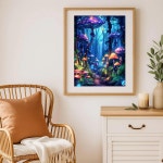 아트토플러스 마법의 버섯 다이아몬드 아트 키트 - 숲 5D 페인팅 선물용 및 가정 장식용 DIY 풀 드릴 보석 키트(12x16인치) : 와이드포트