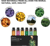 엘라운바 에센셜 오일 아로마테라피 세트 - 디퓨저용 6가지 홈 케어 양초 만들기 향 향기 트리 유칼립투스 라벤더 오렌지 페퍼민트 레몬 선물... 