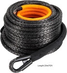 합성 윈치 로프 키트 31500파운드 케이블 교체 위조 후크 및 안전 풀 스트랩 포함 4wd 오프로드 차량용 트럭 SUV ATV Utv용 자동차 견인... 