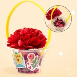 미니 카네이션 바구니 만들기 종이꽃 어버이날 메시지 스티커 선물 키트 : 이클로어