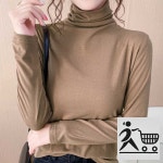 레이어드 반폴라 목티 이너 겨울 목티셔츠 가을 여성 : 절약마트