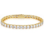 FANCIME 팔찌 모아사 나이트 테니스 15.5 캐럿 18K 금도금 925 스털링 실버 5mm D 컬러 VVS1 라운드 컷 6.5 인치 389162 : 에브리원직구