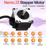 YEJMKJ 3팩 네마 23 스테퍼 모터 2상 1.8° 0.72Nm(101.96온스·인치) 고토크 바이폴라 41mm 2.0A 1.6ω 4-리드 샤프트 21mm φ8mm 57... 