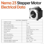 YEJMKJ 3팩 네마 23 스테퍼 모터 2상 1.8° 0.72Nm(101.96온스·인치) 고토크 바이폴라 41mm 2.0A 1.6ω 4-리드 샤프트 21mm φ8mm 57... 