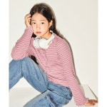 매장정품 LEVIS 리바이스 LEVIS KIDS 나팔소매립 긴팔니트탑 (주니어) 핑크 V243TS371P 1072454 : 정상탑마트16