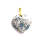 10981175 목걸이 여성 펜던트 심플 코인 고급 SHOUT RUE H2686 천연석 K2 스톤 18KGP 상단 케츠 약 23x24x7mm 골드 금 화강암 청동광... 