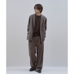 LAD EDITION 울 블렌디드 와이드 슬랙스_카키 그레이 : 덕자샵입니다