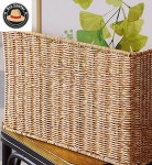 리프로센터 라탄짜임 사각 바구니 44x30cm 내추럴 수납바구니 손잡이 밝은색 소품정리 : 리프로센터