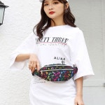 여성 미니 바디백 편리한 나비 홀로그램 힙색 캐주얼 데일리 여성용 : 다오키