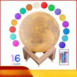 달 무드등 터치 센서 색상변경 밝기조절 3D 입체 리모컨 달빛 조명 램프 받침대 : 헬스 뷰티 트랜드