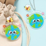 어린이 보석십자수 지구지킴 투명아크릴 키링 만들기 5개 : 어린이diy키트만들기샵