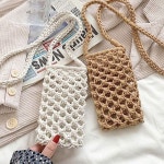 캐주얼 여성 크로스 백 네트 크로스 백 핸드폰 니트 가방 : 모드다이