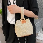 밀짚 여성 크로스 백 라탄 여성 백 핸드폰 여름 : 모드다이