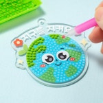 어린이 보석십자수 지구지킴 투명아크릴 키링 만들기 5개 : 어린이diy키트만들기샵