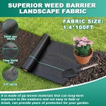 FORTBYEOND 겨울 필수 헤비 듀티 잡초 차단 원단 1.4FT×100FT - 3.2OZ 프리미엄 투과성으로 좁은 침대 농로 및 서리 방지 기능을 1.4ft... 