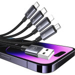 유삼스 4-in-1 15W 알루미늄 고속 충전 데이터 케이블 1.2m 2C 1L 1M : JS21