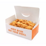 화이트 인쇄 치킨박스 (중) 닭강정,돈까스,튀김 포장상자,포장용기 200개입 : 일회용기다