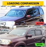 2009-2015 혼다 파일럿에 적합한 퓨어모 94084 사이드 윈도우 윈드 벤트 디플렉터 4pcs 아웃채널 테이프온 나이스 레인 가드 세트 다크... 