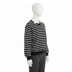 JOORTI 조르티 스트라이프 기모 맨투맨 스웻셔츠 네이비 J1893 : 준미르