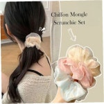 여성 헤어 액세서리 곱창 머리끈 파스텔 톤 핑크 블루 민트 투명 쉬폰 소재 : 호숨농장