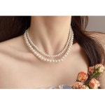 바른나들 여친 패션 대형 액세서리 진주 포인트 심플 데일리 목걸이 큰 쇄골 8mm : 바른나들